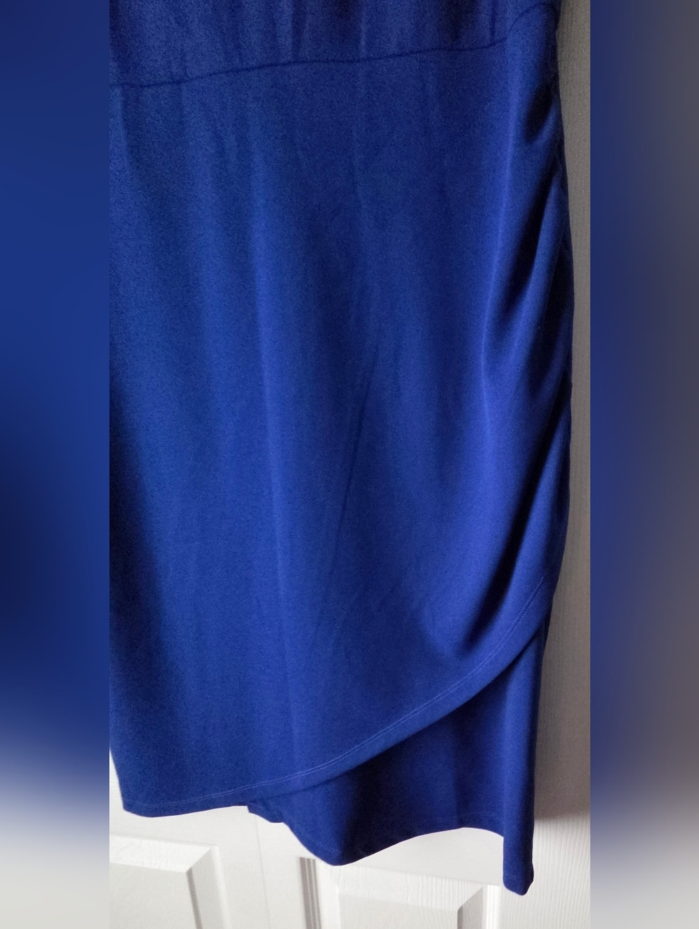 Tahari ASL Royal Blue Cap-Sleeve Midi Sheath Dress Size 12 - Picture 6 of 12